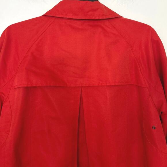 Dennis Basso Red Water Resistant Medium Length Rain Coat Size Small - Picture 9 of 13